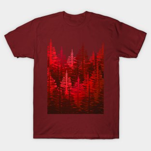 Pine Forest - Red and Pink T-Shirt